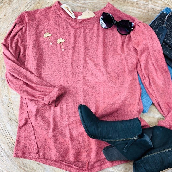 Mauve Super Soft Brushed Knit Top - Picture 3 of 7